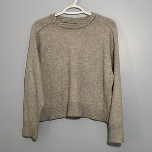 Lou & Grey Heathered gray crew neck sweater SZ SP